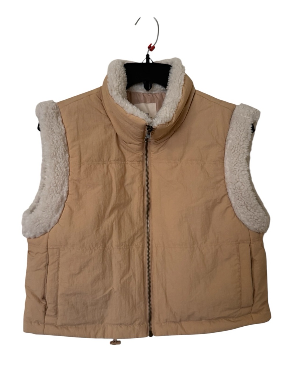 Thread & Supply Sherpa Trim Cropped Vest NWT Size S